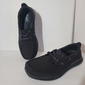 Propet Men's Viasol Lace Boat Shoe Black 10.5 5E Wide New